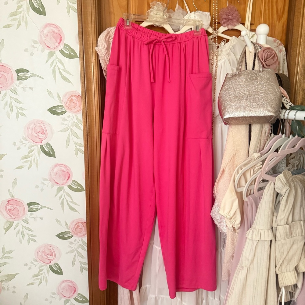 Halara Bright Pink Wide Leg Pants